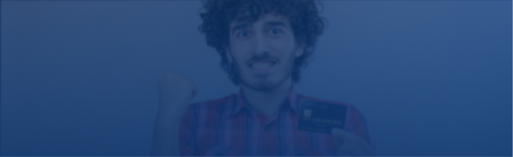 Business owner holding card